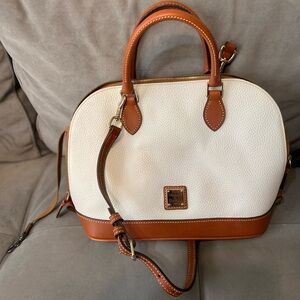 Dooney & Bourke cream and brown shoulder bag